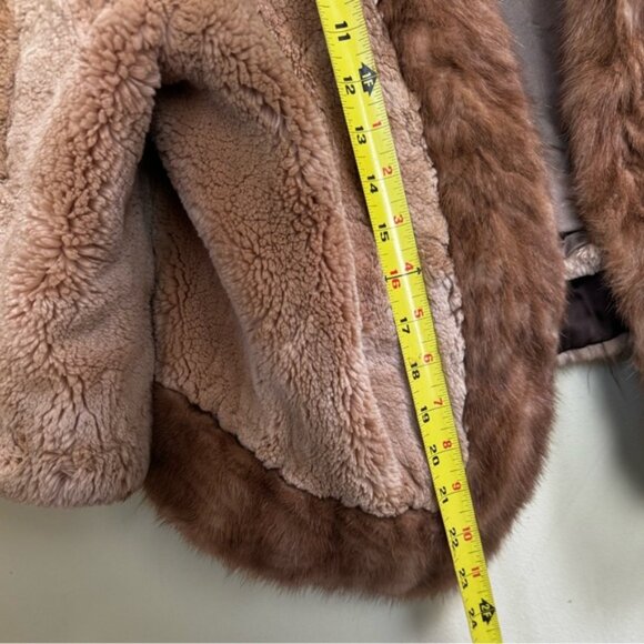 Creeds Vintage 70s Sheared Beaver Mink Cur Jacket Crop Short Soft Cape Wrap Coat - Picture 16 of 16